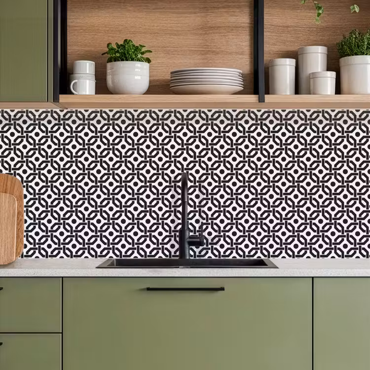 Schienale cucina - Nero - Geometria - Design — 8