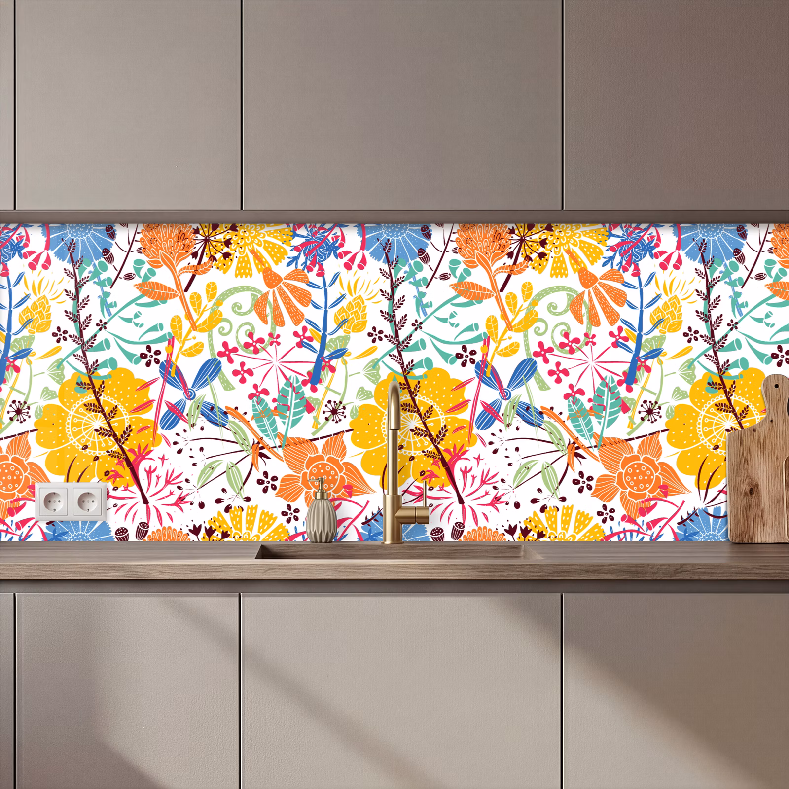 Schienale cucina - Fiori - Piante - Arcobaleno - Modelli — 1