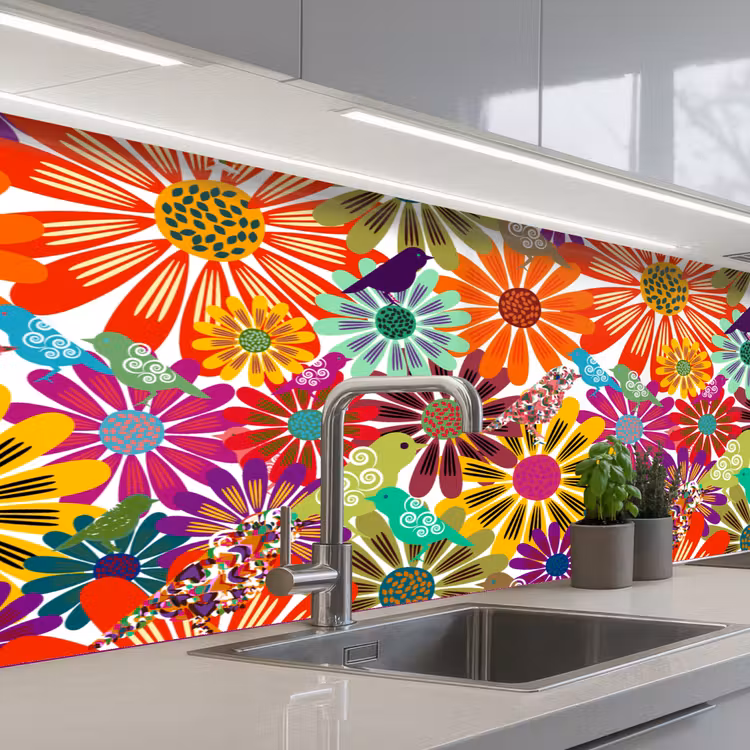 Schienale cucina - Arcobaleno - Fiori - Modelli - Hippie — 2