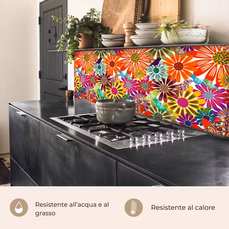 Schienale cucina - Arcobaleno - Fiori - Modelli - Hippie — 5