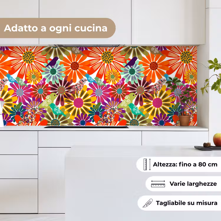 Schienale cucina - Arcobaleno - Fiori - Modelli - Hippie — 7