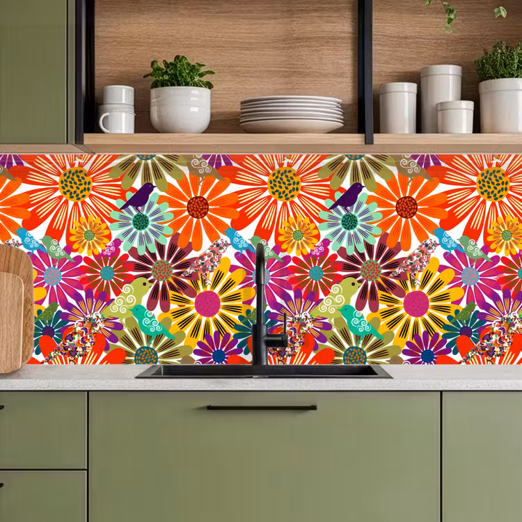 Schienale cucina - Arcobaleno - Fiori - Modelli - Hippie — 8