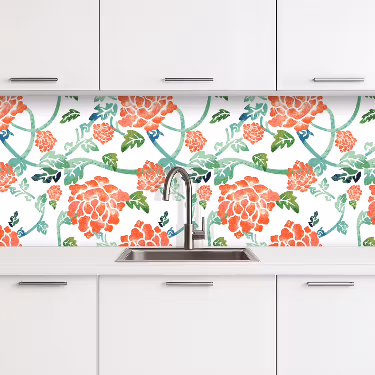 Schienale cucina - Fiori - Foglie - Modelli - Acquerello — 4