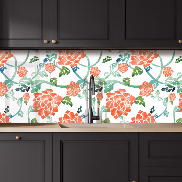 Schienale cucina - Fiori - Foglie - Modelli - Acquerello — 6