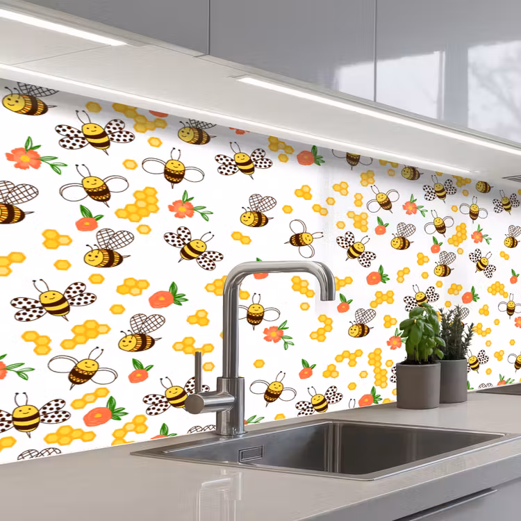 Schienale cucina - Miele - Ape - Fiori - Primavera — 2