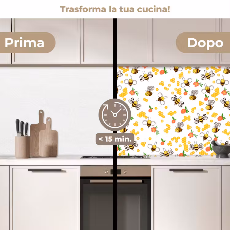 Schienale cucina - Miele - Ape - Fiori - Primavera — 3