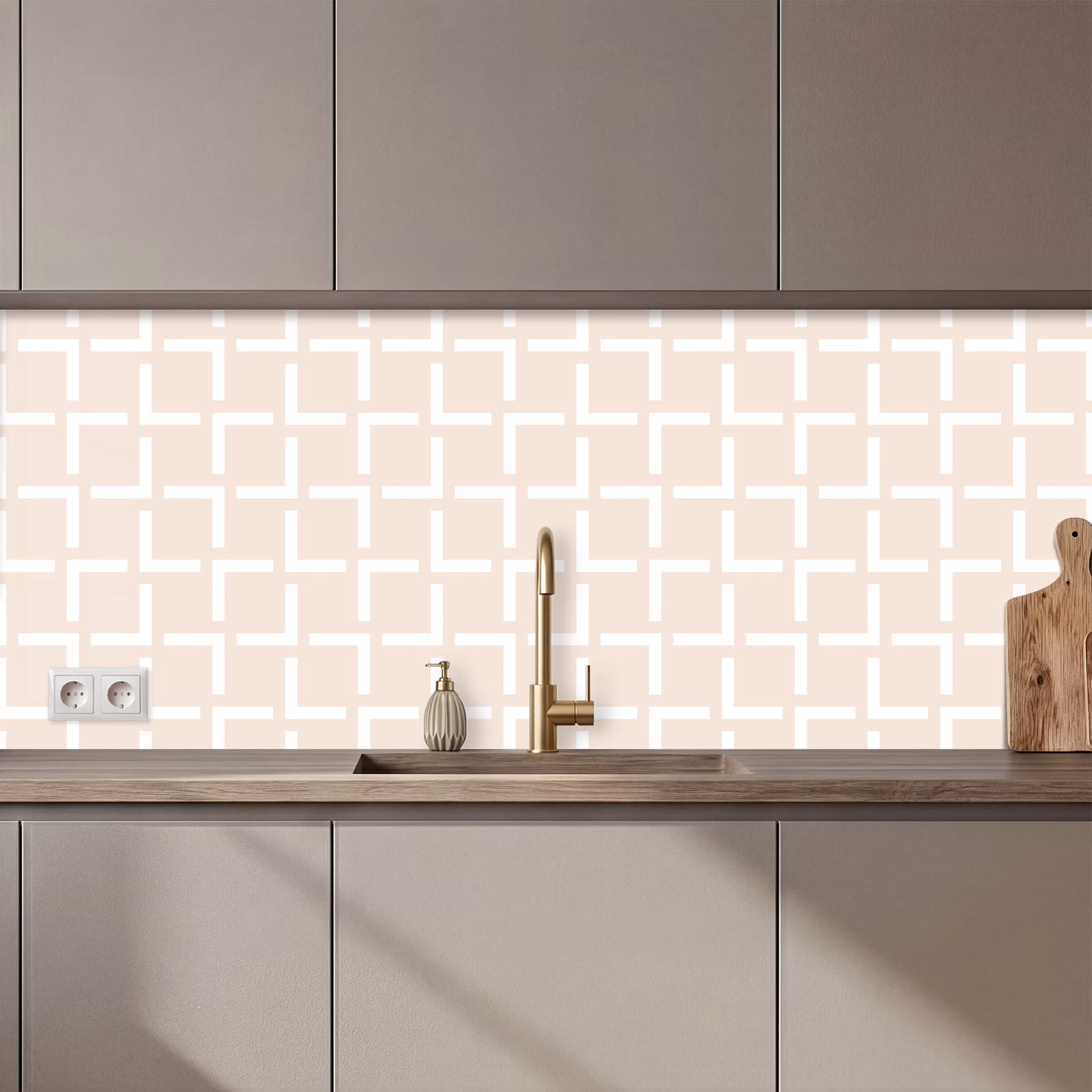 Schienale cucina - Design - Linea - Motivo - Beige — 1