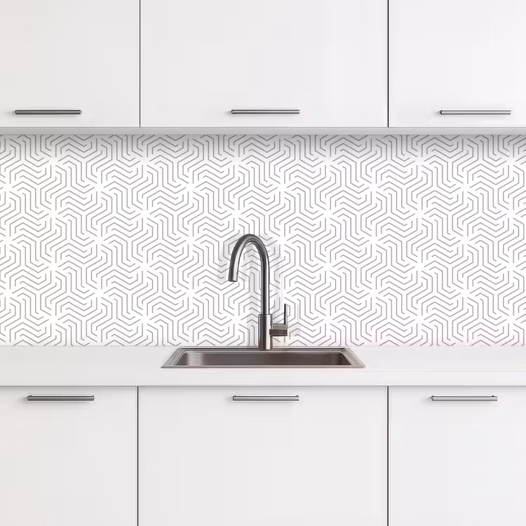 Schienale cucina - Design - Linea - Motivo - Nero - Bianco — 4
