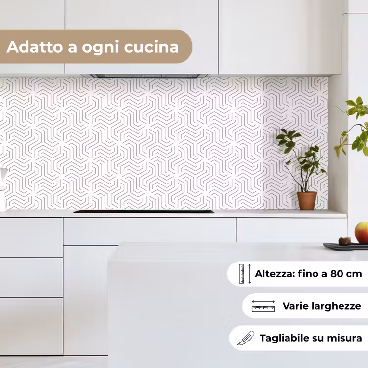 Schienale cucina - Design - Linea - Motivo - Nero - Bianco — 7