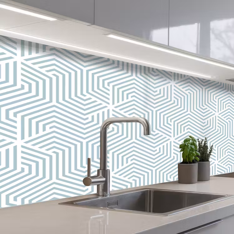 Schienale cucina - Geometria - Linea - Verde - Motivo — 2