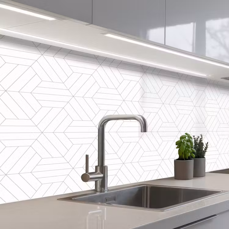 Schienale cucina - Motivo - Linea - Design - Nero - Bianco — 2