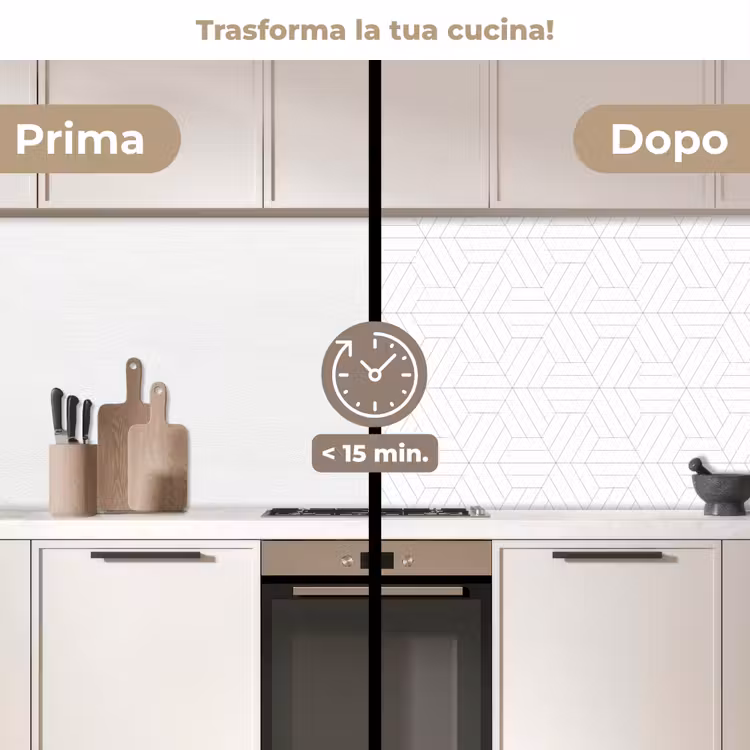 Schienale cucina - Motivo - Linea - Design - Nero - Bianco — 3