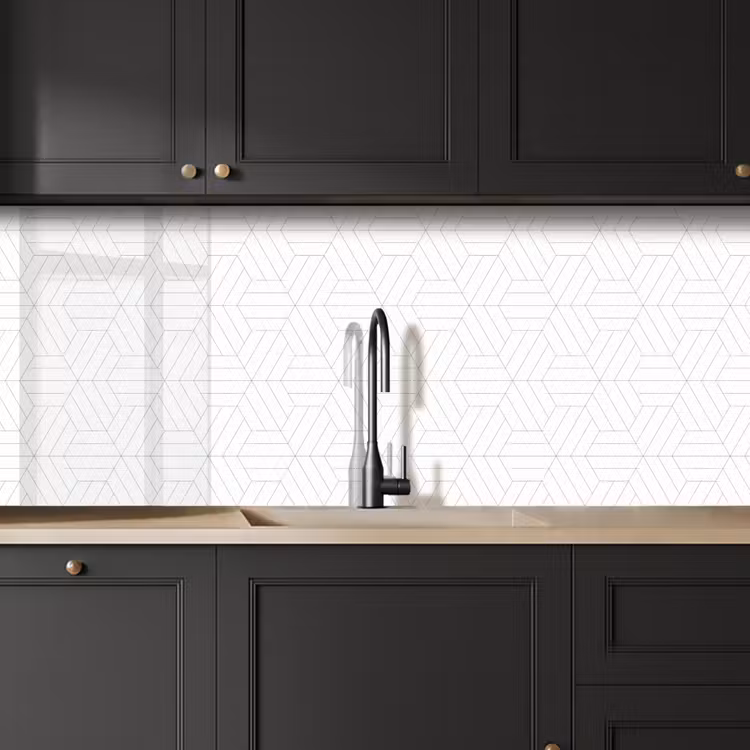 Schienale cucina - Motivo - Linea - Design - Nero - Bianco — 6