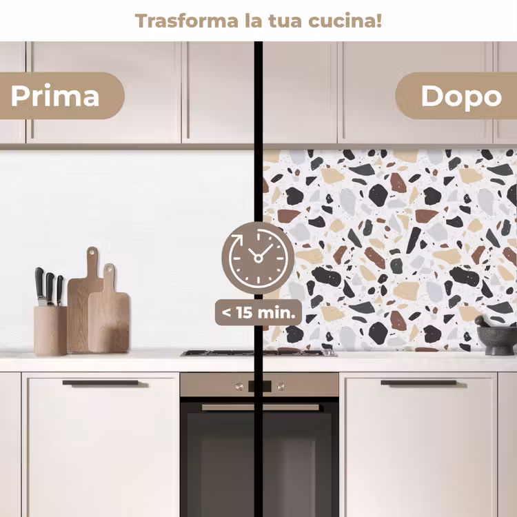 Schienale cucina - Terrazzo - Motivo - Colorato - Argilla — 3