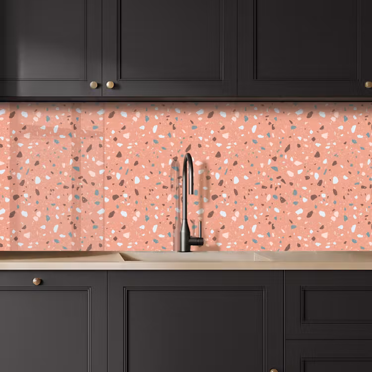 Schienale cucina - Terrazzo - Motivo - Colorato - Rosa - Blu — 6