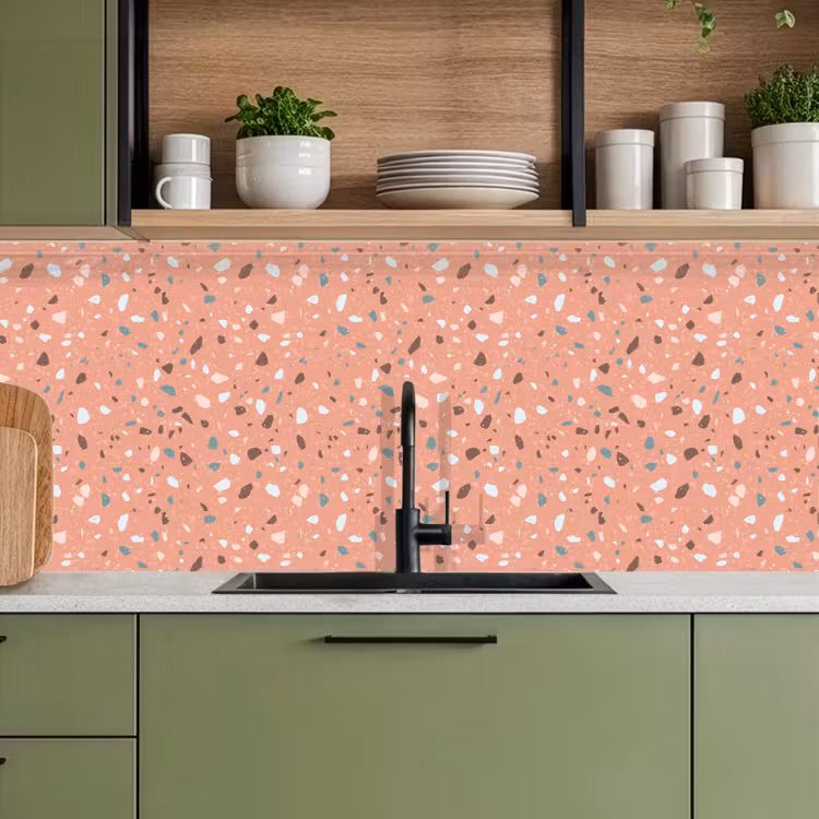 Schienale cucina - Terrazzo - Motivo - Colorato - Rosa - Blu — 8