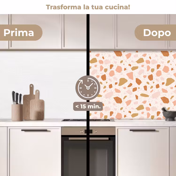 Schienale cucina - Terrazzo - Motivo - Colorato - Salmone — 3