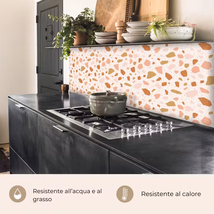 Schienale cucina - Terrazzo - Motivo - Colorato - Salmone — 5