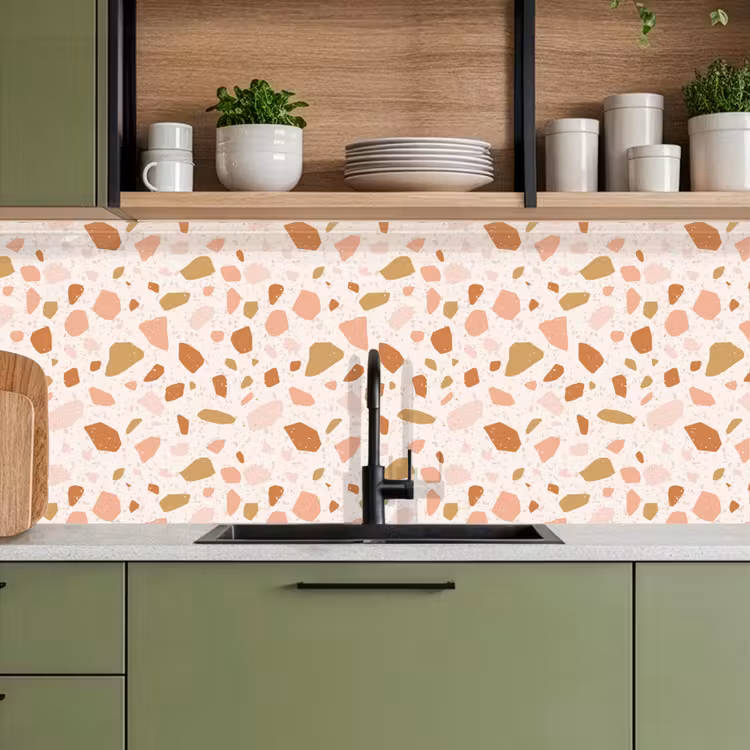 Schienale cucina - Terrazzo - Motivo - Colorato - Salmone — 8