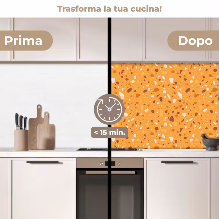 Schienale cucina - Terrazzo - Motivo - Giallo ocra — 3