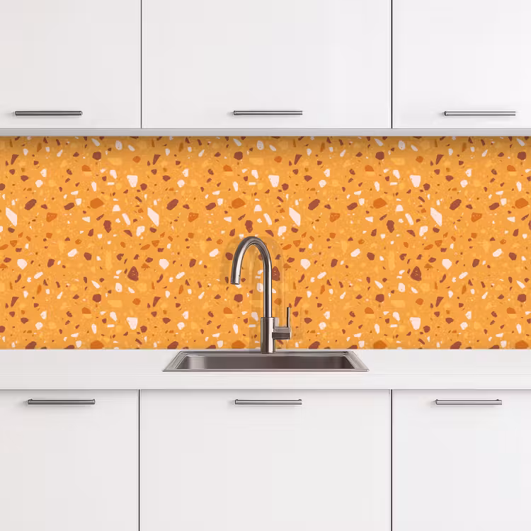 Schienale cucina - Terrazzo - Motivo - Giallo ocra — 4