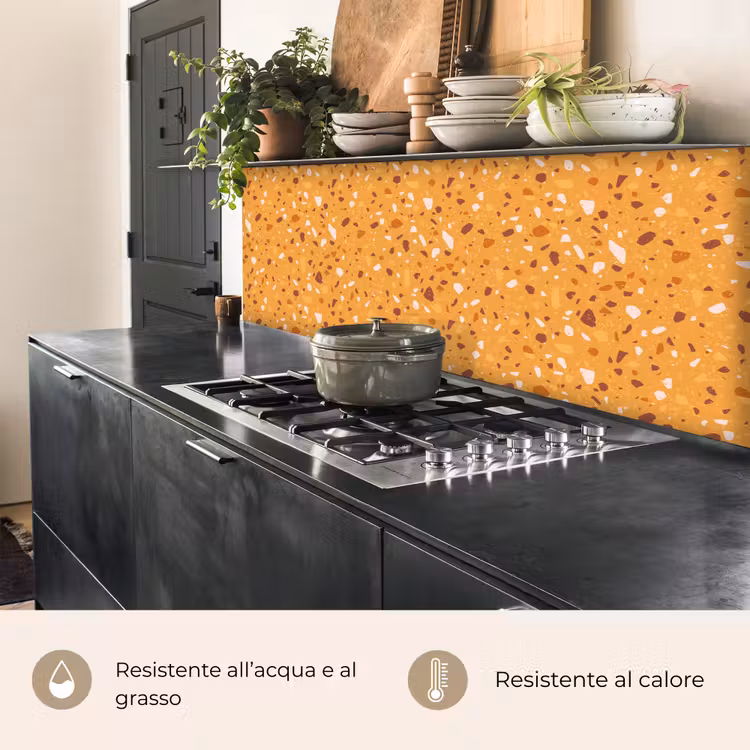 Schienale cucina - Terrazzo - Motivo - Giallo ocra — 5