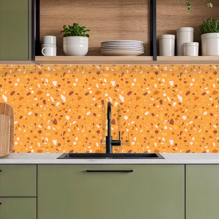 Schienale cucina - Terrazzo - Motivo - Giallo ocra — 8