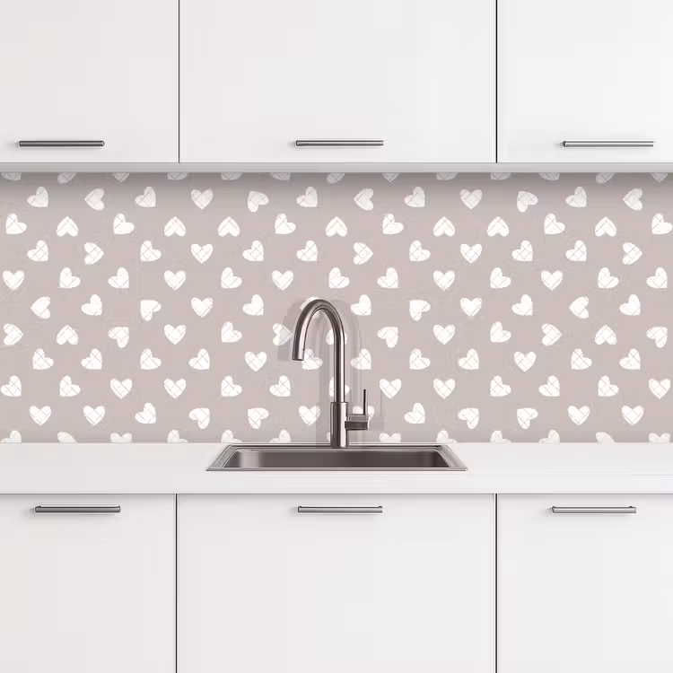 Schienale cucina - Design - Linea - Motivo - Cuore - Grigio — 4