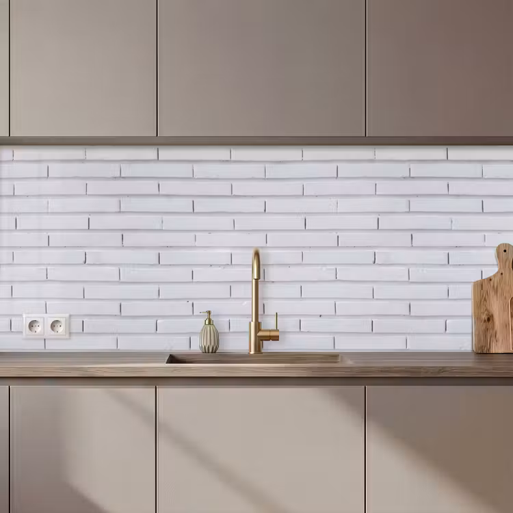 Schienale cucina - Mattoni - Dipinti - Bianco - Minimalista — 1
