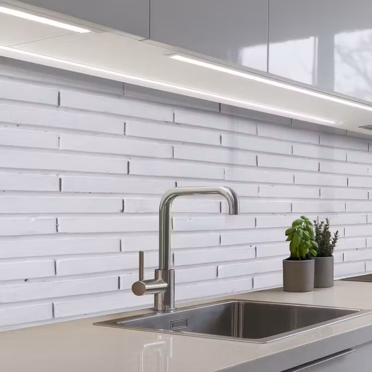 Schienale cucina - Mattoni - Dipinti - Bianco - Minimalista — 2