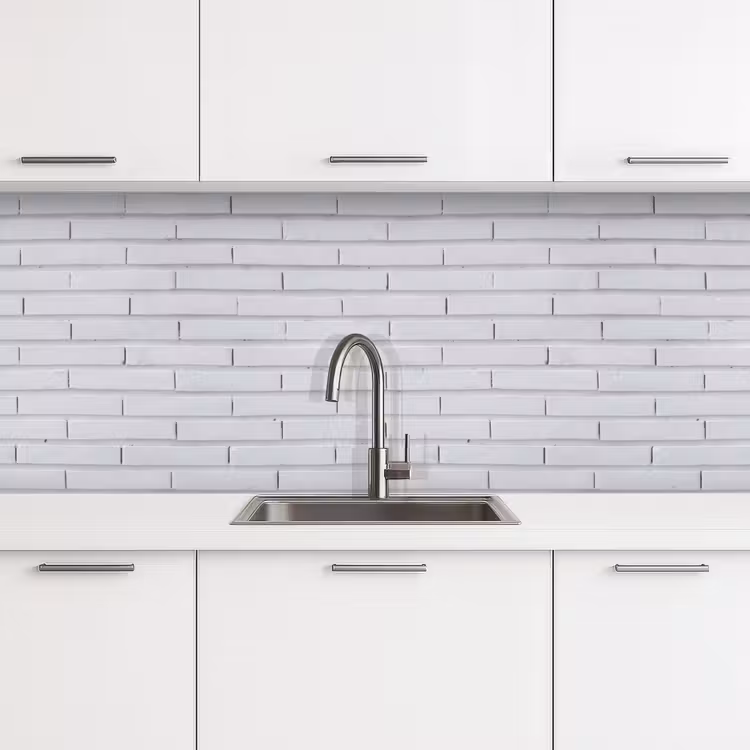 Schienale cucina - Mattoni - Dipinti - Bianco - Minimalista — 4