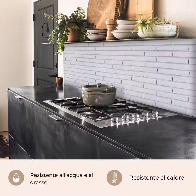 Schienale cucina - Mattoni - Dipinti - Bianco - Minimalista — 5