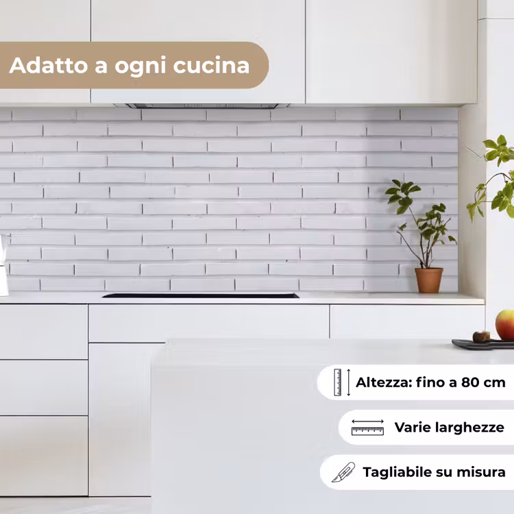 Schienale cucina - Mattoni - Dipinti - Bianco - Minimalista — 7