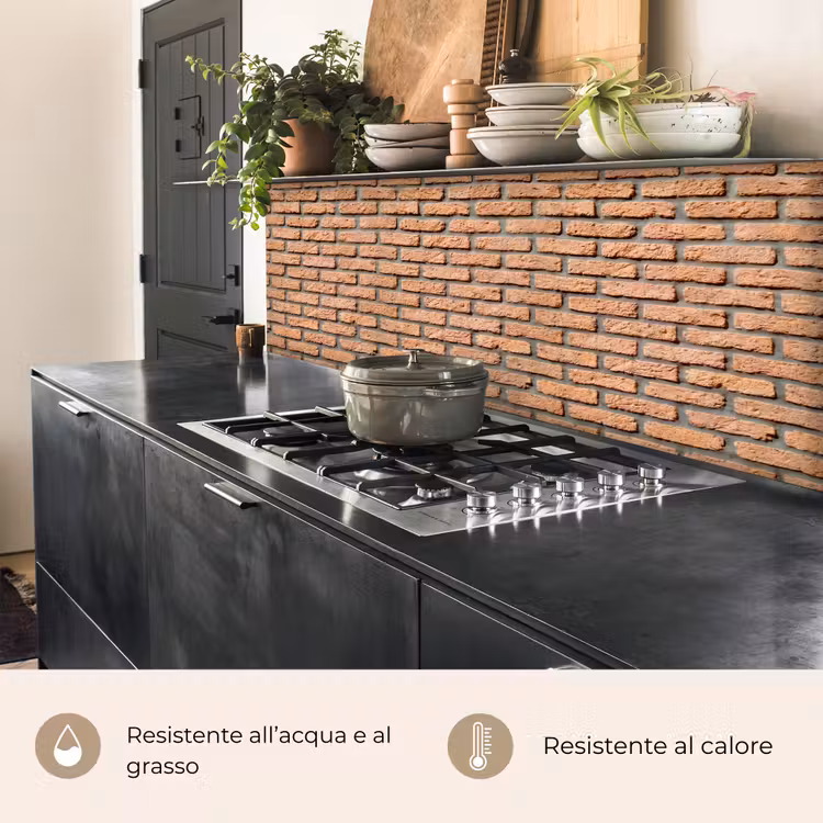 Schienale cucina - Mattoni - Rettangolare - Rosso - Parete — 5