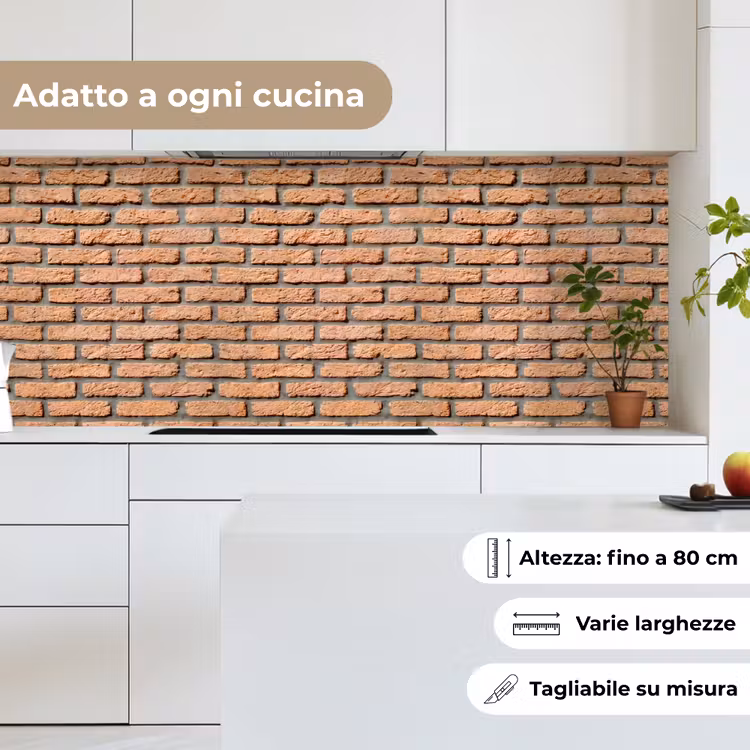 Schienale cucina - Mattoni - Rettangolare - Rosso - Parete — 7