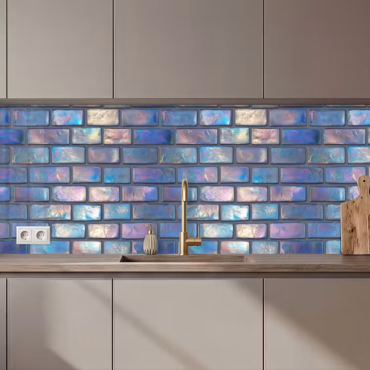 Schienale cucina - Metallizzato - Mattoni - Lucido - Colori — 1