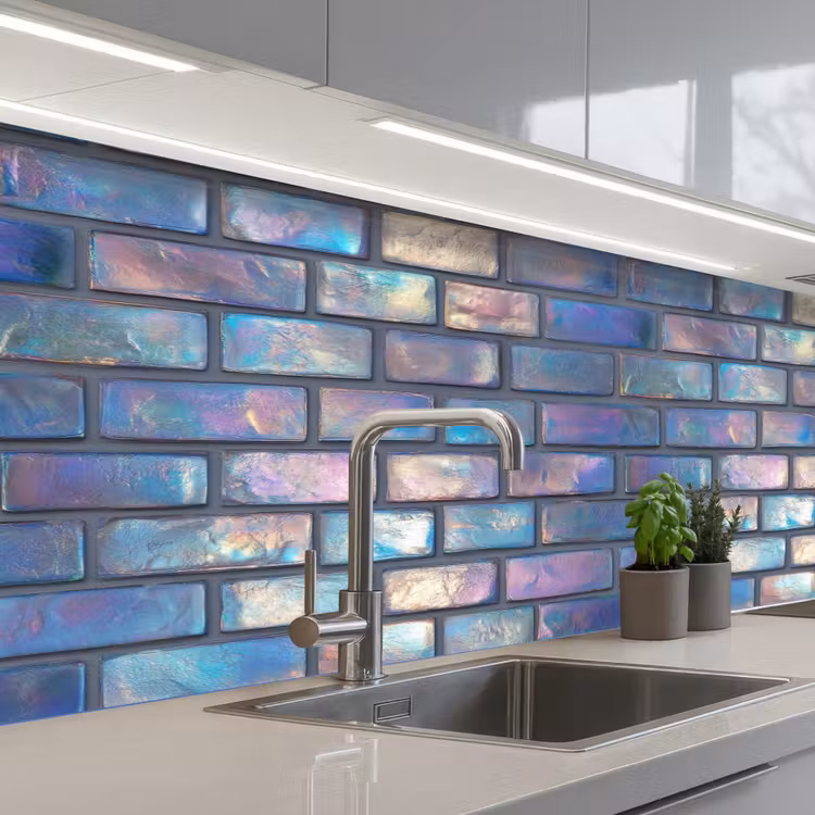 Schienale cucina - Metallizzato - Mattoni - Lucido - Colori — 2