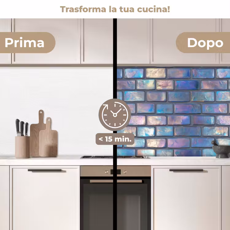Schienale cucina - Metallizzato - Mattoni - Lucido - Colori — 3