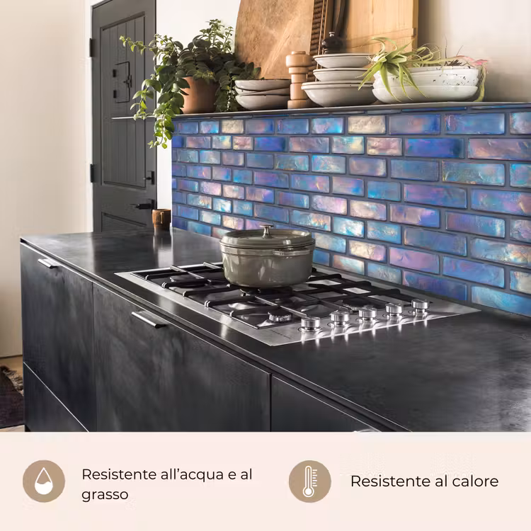 Schienale cucina - Metallizzato - Mattoni - Lucido - Colori — 5