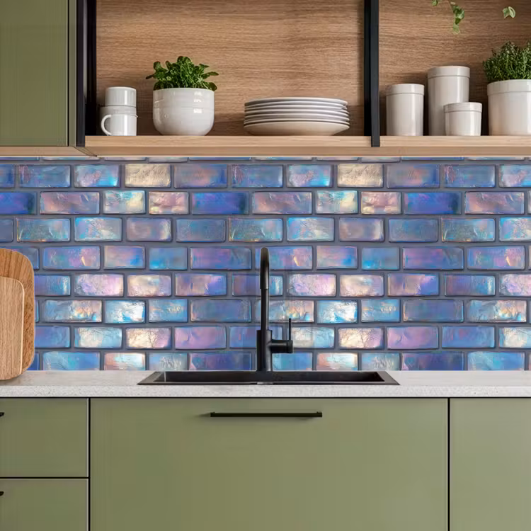 Schienale cucina - Metallizzato - Mattoni - Lucido - Colori — 8
