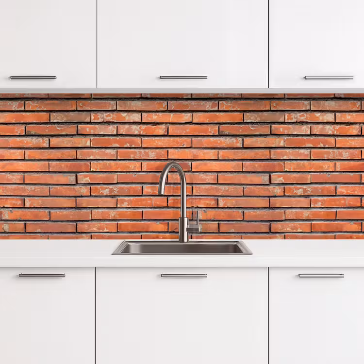 Schienale cucina - Rosso - Mattoni - Muro - Danno — 4