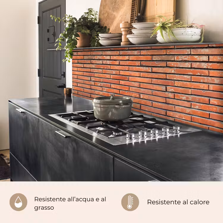 Schienale cucina - Rosso - Mattoni - Muro - Danno — 5