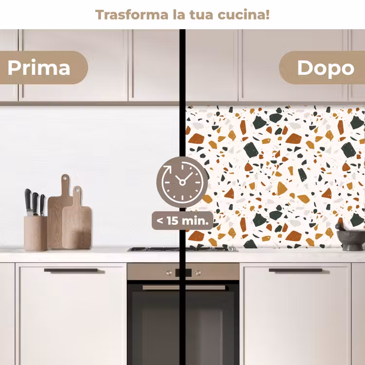 Schienale cucina - Terrazzo - Motivo - Bianco - Terra — 3