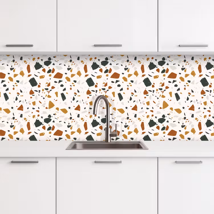 Schienale cucina - Terrazzo - Motivo - Bianco - Terra — 4