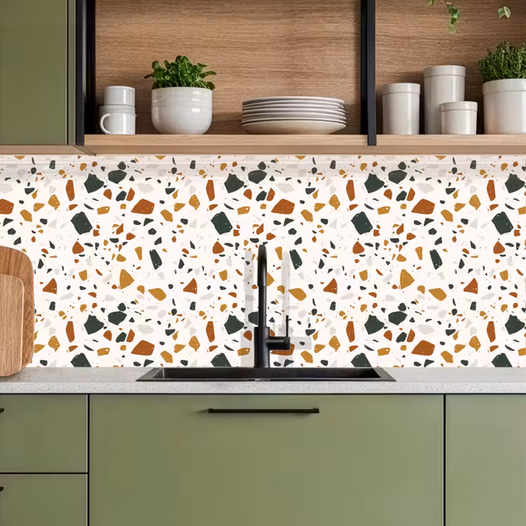 Schienale cucina - Terrazzo - Motivo - Bianco - Terra — 8