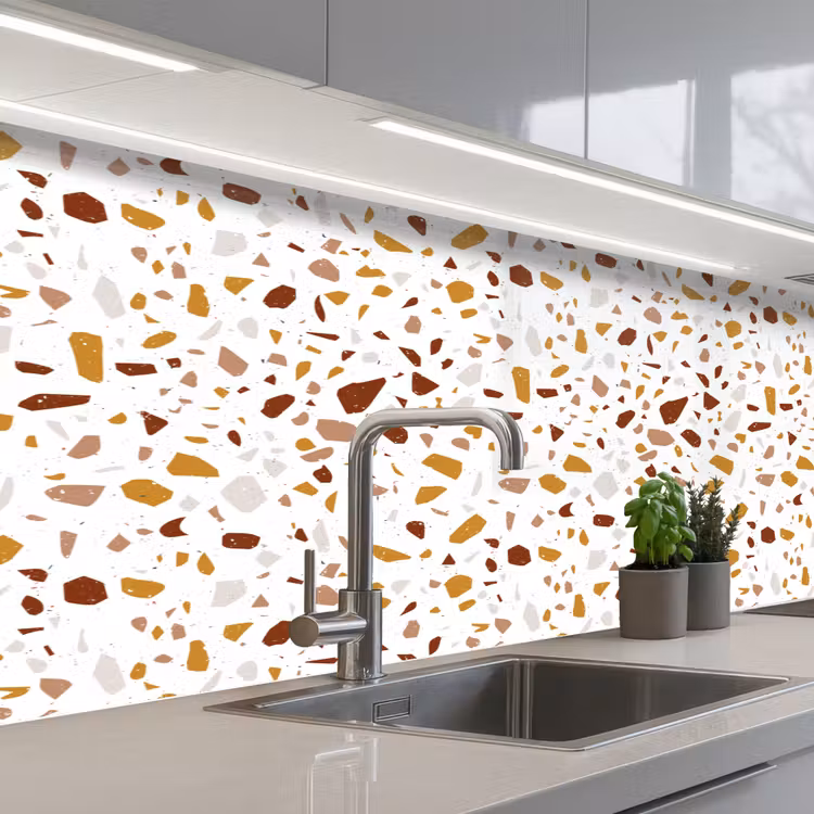 Schienale cucina - Terrazzo - Motivo - Bianco - Urbano — 2