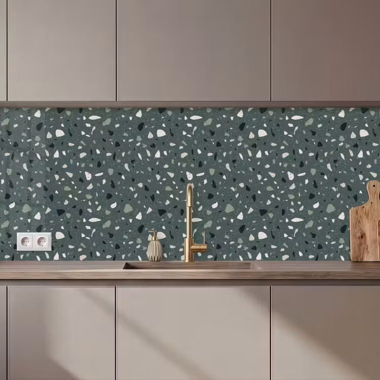 Schienale cucina - Terrazzo - Motivo - Colorato - Verde — 1