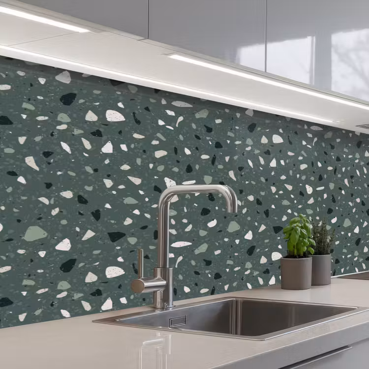 Schienale cucina - Terrazzo - Motivo - Colorato - Verde — 2