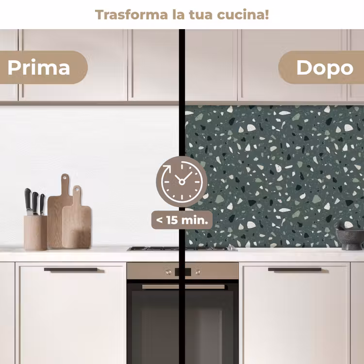 Schienale cucina - Terrazzo - Motivo - Colorato - Verde — 3