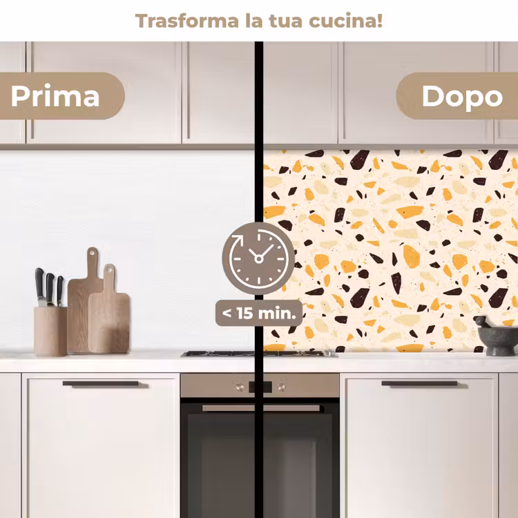 Schienale cucina - Terrazzo - Motivo - Giallo - — 3